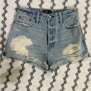 Abercrombie & Fitch Annie highrise jean shorts CUFF SZ 26 SZ 2 distressed denim